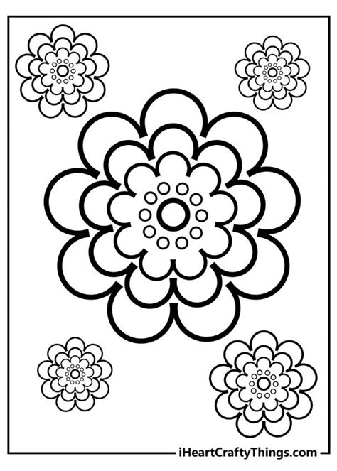 simple flower coloring pages   printables