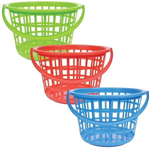 bulk round plastic storage baskets with handles dollar tree