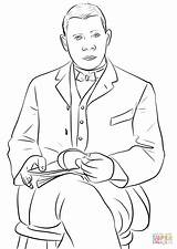 Coloring Booker Washington Pages Drawing sketch template