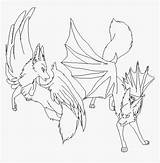 Wolf Demon Winged Drawing Kindpng sketch template