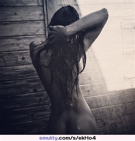 gorgeous blackandwhite erotic photography wet shower backside