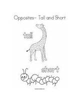 Tall Short Opposites Coloring Outline Change Template Twistynoodle Cursive sketch template