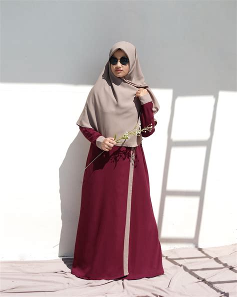 gamis bayla mocca maroon distributor hijab alila