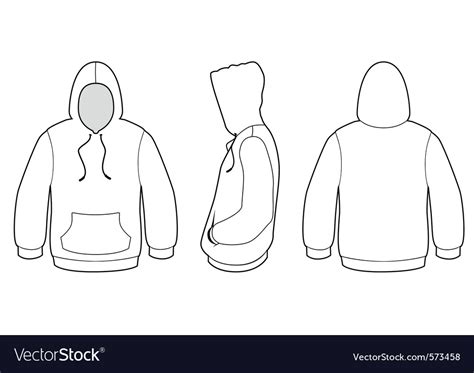 hooded sweater template royalty  vector image