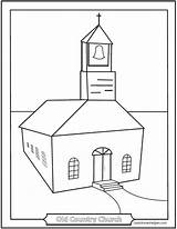 Church Coloring Printable Pages Old Country Churches Catholic Saintanneshelper Simple Roman sketch template