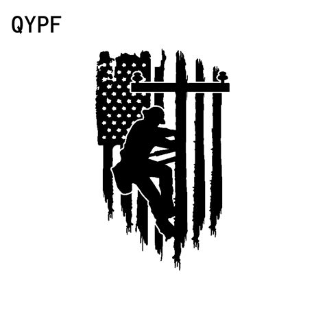 qypf cmcm american flag lineman linesman personality vinyl decoration car sticker decal