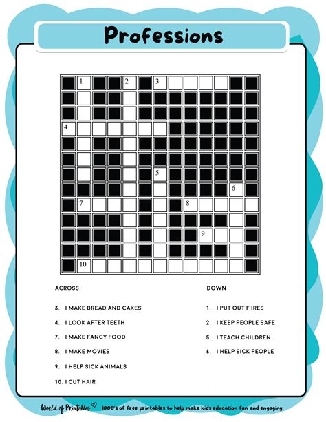 printable kids crossword puzzles world  printables
