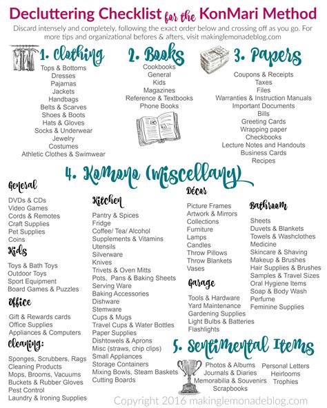excited     printable decluttering checklist
