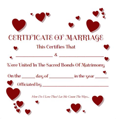 18 Sample Marriage Certificate Templates To Download