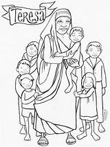 Coloring Calcutta Disegni Catholic Colorare Helping Matka Bambini Saints Religiocando Potrait Sketch Colorear Kolorowanki Vesper Stamper Zapisano Coloringpage sketch template