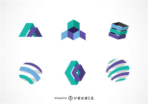 technology logo template pack vector
