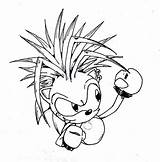 Manic Hedgehog sketch template