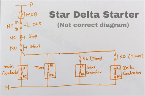 star delta starter controlling diagram working  star delta starter