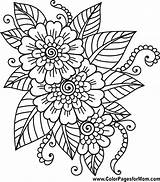 Coloring Pages Print Off Adults Printable Getcolorings Flower sketch template