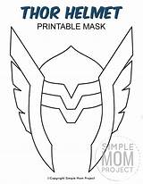 Masks Thor Casco Paper Coloringhome Simple Simplemomproject Cutout Mascaras Superheroes sketch template