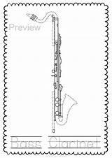 Woodwind Instrument Pages Trace Color Oboe Coloring Instruments sketch template