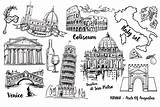 Italy Sketch Vector Draw Sketches Collection Map Landmark Choose Board Voyage Creativemarket Big sketch template