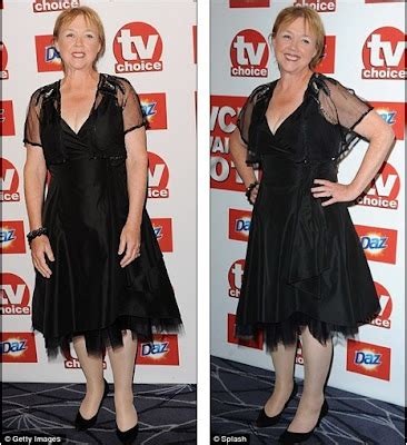 pauline quirke proudly shows   st weight loss   red carpet
