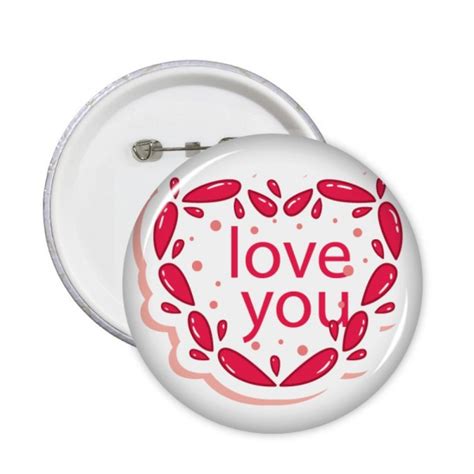 Xl Valentine S Day Pink Heart Love You Pins Badge Button Emblem