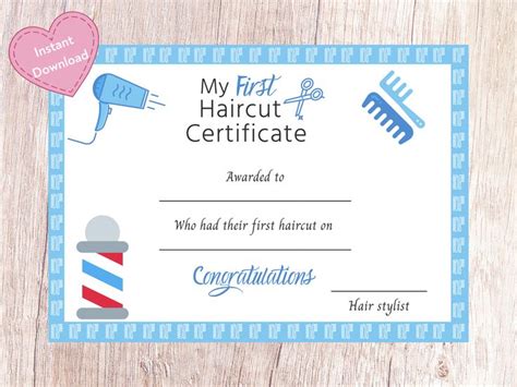haircut certificate  printable
