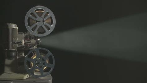 Film Projector Lens And Light Beam Stock Footage Video
