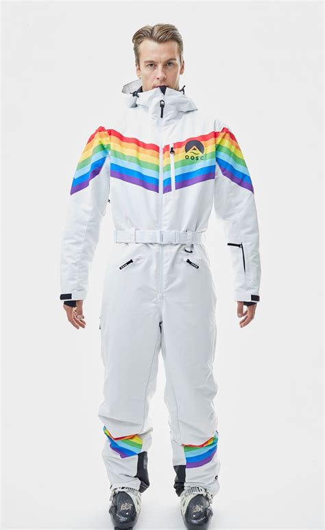 rainbow road ski suit mens unisex oosc clothing ski suit mens clothes rainbow road