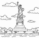 Estatua Libertad Statuia Libertatii Colorat Landmark Printablepicture Monuments Completa Constitution sketch template