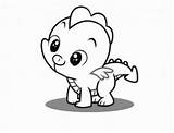 Coloring Pony Pages Little Dragon Spike Printable Colouring Cartoon Sheets sketch template