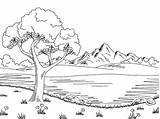 Landschaft Berge Malvorlagen Japanische sketch template