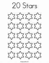 Coloring Stars 20 Number Star Pages Counting Twistynoodle Kids Color Outline Count Numbers Print Activity Tracing Sheets Worksheets Preschool Mini sketch template