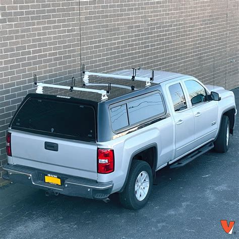 vantech heavy duty  bar ladder roof rack fits truck topperscamper shell white walmartcom