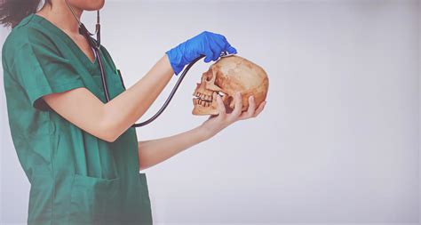 doctor  checking skull  human head  stock photo  vecteezy