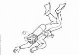 Scuba Diving Coloring Pages Printable Books sketch template