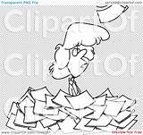 Clip Paperwork Pile Outline Standing Illustration Cartoon Woman Rf Royalty Toonaday sketch template