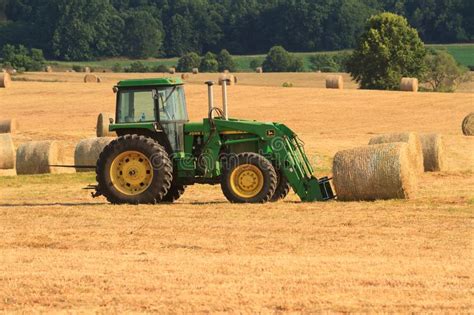 john deere tractor  hay editorial stock image image  nature agriculture