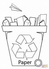 Recycling Bin Coloring Pages Paper Recycle Printable Drawing Bins Template Colouring Color Kids Preschool Earth Drawings Printables Truck Reuse Reduce sketch template