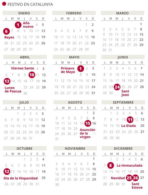 calendario laboral de catalunya del todos los