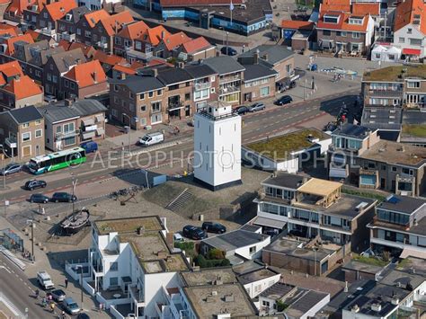 aerophotostock katwijk luchtfoto vuurbaakplein met de vuurtoren van katwijk