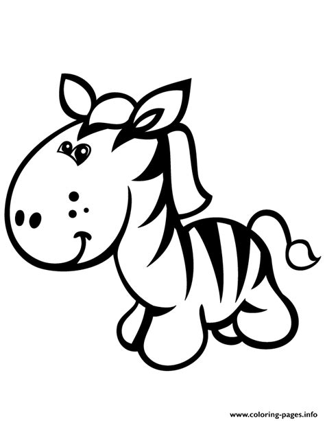 cute cartoon zebra coloring page printable