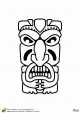 Tiki Coloriage Totem Lanta Koh Imprimer Dessin Colorier Tahiti Maori Rasta Hugolescargot sketch template