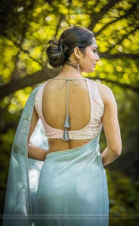 beautiful backless sari blouse designs indian fashion