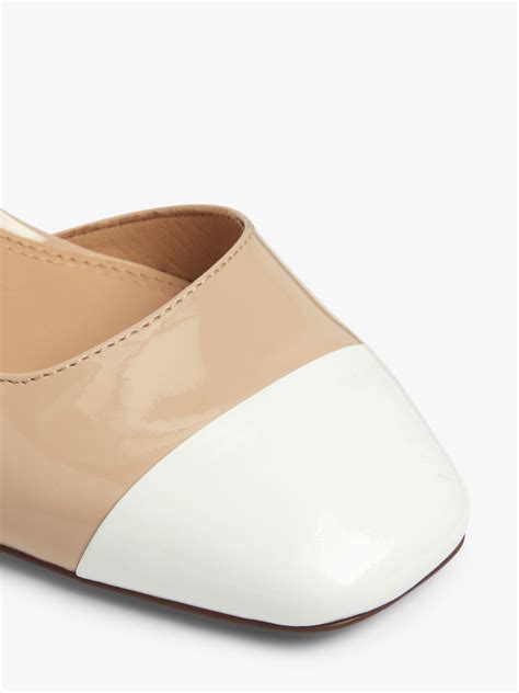 John Lewis And Partners Bonnie Leather Low Heel Slingback Court Shoes Nude