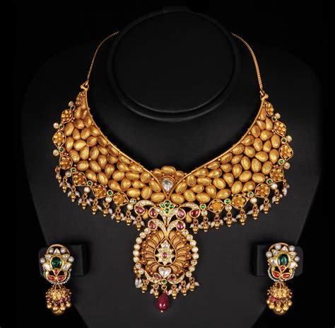 indiangoldesignscom beautiful antique bridal necklace sets  vummidi