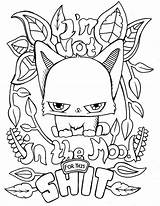 Coloring Pages Swear Word Adult Printable Colouring Cat Cute Color Swearing Cool Funny Adults Words Book Books Shit Print Being sketch template