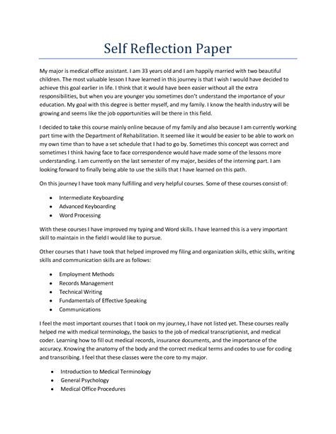 reflection essay english class reflection paper