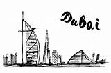 Dubai Burj Jumeirah sketch template