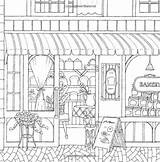 Coloring Pages Town Adult Books Adults Colouring sketch template