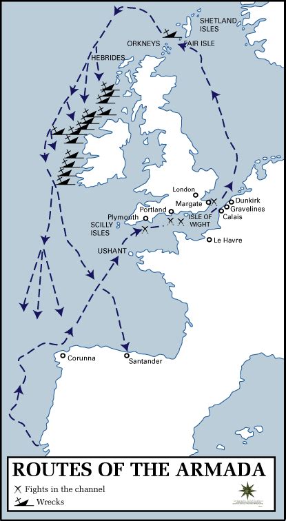 route map   spanish armada illustration world history encyclopedia