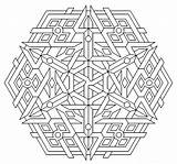Coloring Pages Geometric Adults Adult Mandala Print Colouring Books sketch template