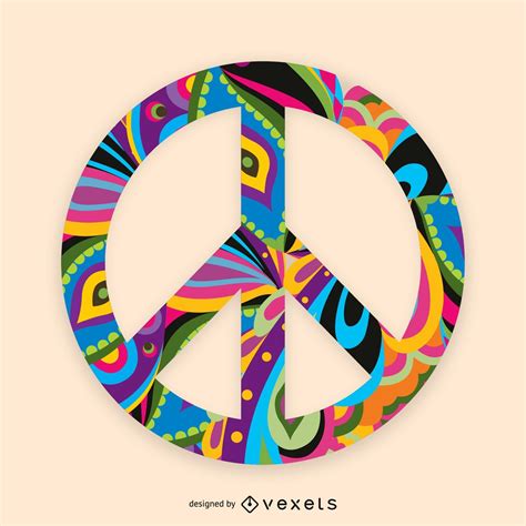 colorful peace sign illustration vector